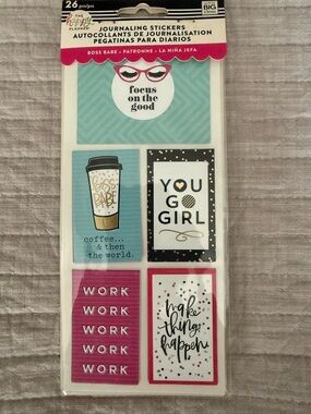 The Happy Planner Journaling Sticker Pack - Teal, Pink, Black, White